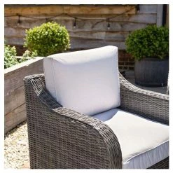 'Peony' Luxury Rattan 8 Seater Garden Sofa Set With Rectangular Fire Pit Table And Stools In Stone By Primrose Living -Plants outlet store FU102401 3 69ec