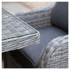 'Peony' Luxury Rattan 8 Seater Garden Sofa Set With Rectangular Fire Pit Table And Stools In Pebble By Primrose Living -Plants outlet store FU102402 7 9d73