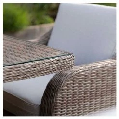 'Peony' Luxury Rattan 8 Seater Garden Sofa Set With Rectangular Fire Pit Table By Primrose Living -Plants outlet store FU102403 6 5156