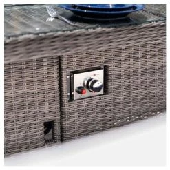 'Peony' Luxury Rattan 8 Seater Garden Sofa Set With Rectangular Fire Pit Table In Stone By Primrose Living -Plants outlet store FU102404 2 008f