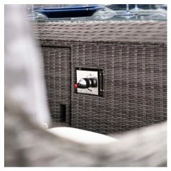 'Peony' Luxury Rattan 8 Seater Garden Sofa Set With Rectangular Fire Pit Table In Stone By Primrose Living -Plants outlet store FU102404 7 3c7c