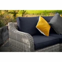 'Peony' Luxury Rattan 5 Seater Garden Sofa Set With Coffee Table And Footstools In Pebble By Primrose Living 12 'Peony' Luxury Rattan 5 Seater Garden Sofa Set With Coffee Table And Footstools In Pebble By Primrose Living -Plants outlet store FU102407 Light Grey 4 4406