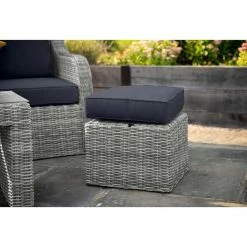 'Peony' Luxury Rattan 5 Seater Garden Sofa Set With Coffee Table And Footstools In Pebble By Primrose Living 15 'Peony' Luxury Rattan 5 Seater Garden Sofa Set With Coffee Table And Footstools In Pebble By Primrose Living -Plants outlet store FU102407 Light Grey Footstool 0db8