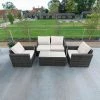 'Iris' Luxury Rattan 4 Seater Garden Sofa Set With Coffee Table In Stone By Primrose Living