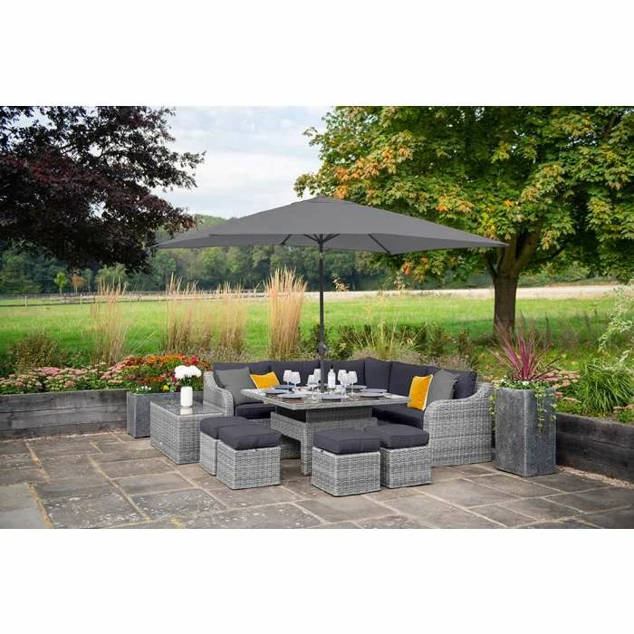 'Peony' Luxury Rattan 9 Seater Garden Sofa Set With Square Rising Table And Footstools In Pebble By Primrose Living 9 'Peony' Luxury Rattan 9 Seater Garden Sofa Set With Square Rising Table And Footstools In Pebble By Primrose Living - Image 7