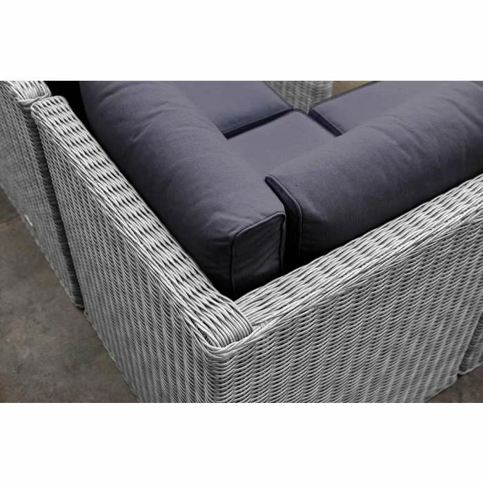 'Peony' Luxury Rattan 9 Seater Garden Sofa Set With Square Rising Table And Footstools In Pebble By Primrose Living 6 'Peony' Luxury Rattan 9 Seater Garden Sofa Set With Square Rising Table And Footstools In Pebble By Primrose Living - Image 4