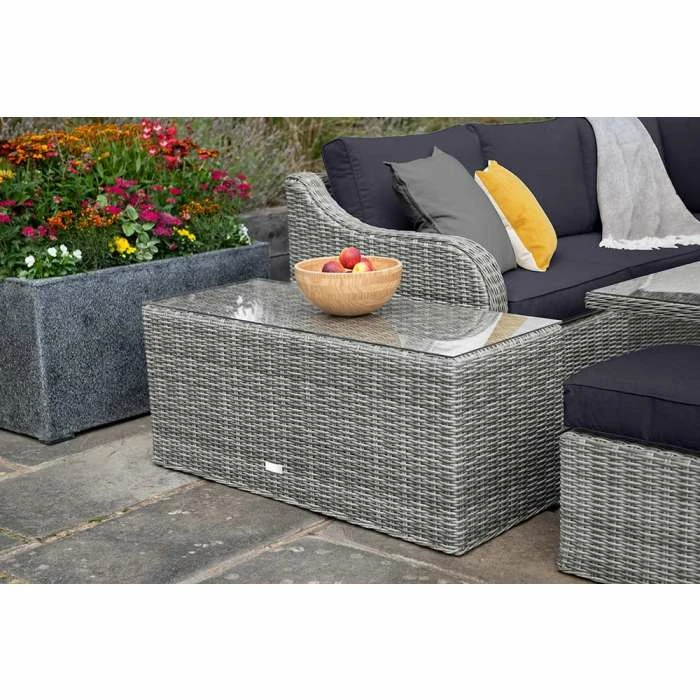 'Peony' Luxury Rattan 9 Seater Garden Sofa Set With Square Rising Table And Footstools In Pebble By Primrose Living 7 'Peony' Luxury Rattan 9 Seater Garden Sofa Set With Square Rising Table And Footstools In Pebble By Primrose Living - Image 5