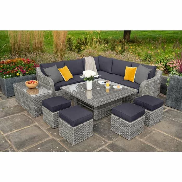 'Peony' Luxury Rattan 9 Seater Garden Sofa Set With Square Rising Table And Footstools In Pebble By Primrose Living 3 'Peony' Luxury Rattan 9 Seater Garden Sofa Set With Square Rising Table And Footstools In Pebble By Primrose Living
