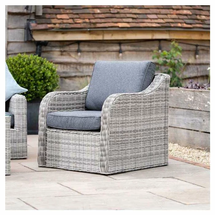 'Peony' Luxury Rattan 5 Seater Garden Sofa Set With Coffee Table In Pebble By Primrose Living 4 'Peony' Luxury Rattan 5 Seater Garden Sofa Set With Coffee Table In Pebble By Primrose Living - Image 2