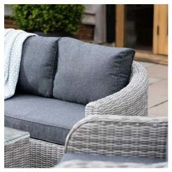 'Peony' Luxury Rattan 4 Seater Garden Sofa Set With Coffee Table In Pebble By Primrose Living -Plants outlet store FU102437 3 e29a