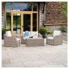 'Peony' Luxury Rattan 4 Seater Garden Sofa Set With Coffee Table By Primrose Living -Plants outlet store FU102442 Main 57c7