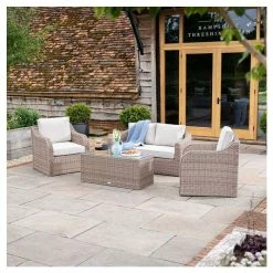 'Peony' Luxury Rattan 4 Seater Garden Sofa Set With Coffee Table By Primrose Living -Plants outlet store FU102442 f47b