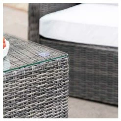 'Peony' Luxury Rattan 4 Seater Garden Sofa Set With Coffee Table In Stone By Primrose Living 10 'Peony' Luxury Rattan 4 Seater Garden Sofa Set With Coffee Table In Stone By Primrose Living -Plants outlet store FU102443 3 aade