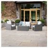 'Peony' Luxury Rattan 4 Seater Garden Sofa Set With Coffee Table In Stone By Primrose Living -Plants outlet store FU102443 Main 109b