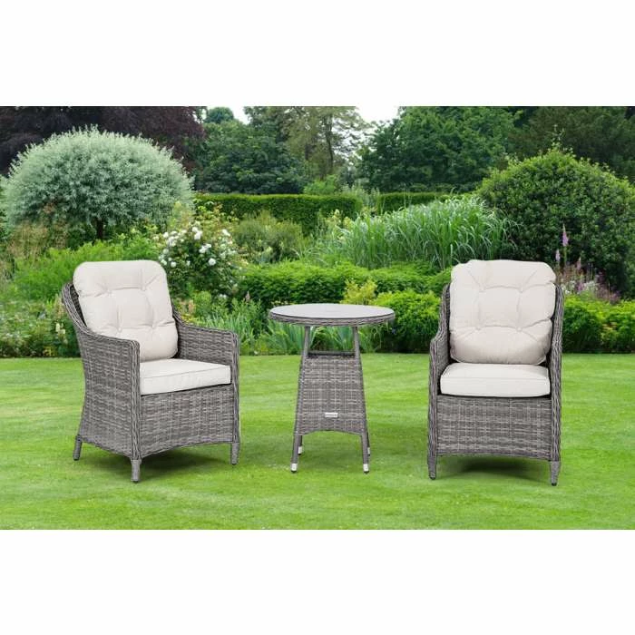 Classic Rattan Bistro Set In Stone By Primrose Living 8 Classic Rattan Bistro Set In Stone By Primrose Living - Image 6