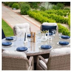 Classic Rattan 8 Seater Oval Garden Dining Set With Parasol By Primrose Living -Plants outlet store FU102449 1 ac03