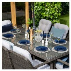 Classic Rattan 8 Seater Rectangular Garden Dining Set With Parasol In Stone By Primrose Living 18 Classic Rattan 8 Seater Rectangular Garden Dining Set With Parasol In Stone By Primrose Living -Plants outlet store FU102450 2 2 ff45