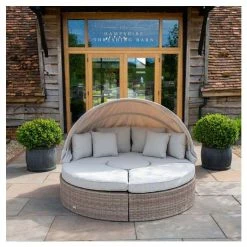 Classic Rattan Modular Daybed Sofa Set With Retractable Canopy By Primrose Living 14 Classic Rattan Modular Daybed Sofa Set With Retractable Canopy By Primrose Living -Plants outlet store FU102453 789d