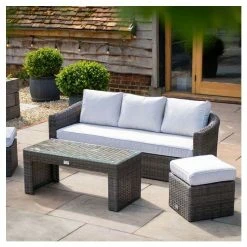 Classic Rattan 5 Seater Garden Sofa Set With Coffee Table And Footstools In Stone By Primrose Living 16 Classic Rattan 5 Seater Garden Sofa Set With Coffee Table And Footstools In Stone By Primrose Living -Plants outlet store FU102454 2 4eb5