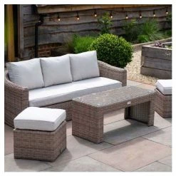 Classic Rattan 5 Seater Garden Sofa Set With Coffee Table And Footstools By Primrose Living 14 Classic Rattan 5 Seater Garden Sofa Set With Coffee Table And Footstools By Primrose Living -Plants outlet store FU102455 2 5e69