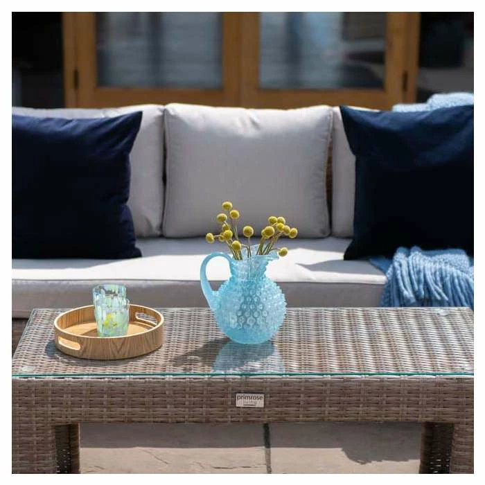 Classic Rattan 5 Seater Garden Sofa Set With Coffee Table And Footstools By Primrose Living 11 Classic Rattan 5 Seater Garden Sofa Set With Coffee Table And Footstools By Primrose Living - Image 9