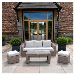 Classic Rattan 5 Seater Garden Sofa Set With Coffee Table And Footstools By Primrose Living 12 Classic Rattan 5 Seater Garden Sofa Set With Coffee Table And Footstools By Primrose Living -Plants outlet store FU102455 c67d