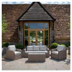 Classic Rattan 5 Seater Garden Sofa Set With Coffee Table By Primrose Living -Plants outlet store FU102459 1 50ff