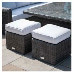 Classic Rattan 8 Seater Garden Sofa Set With Rectangular Rising Table And Parasol In Stone By Primrose Living -Plants outlet store FU102460 7 31b0