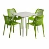 Red And White Four Seater Table & Chairs Garden Dining Set 80cm -Plants outlet store FU102472 main a51e