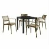 Taupe Four Seater Table & Chairs Garden Dining Set 80cm -Plants outlet store FU102474 main 82dd