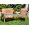 Charles Taylor Wooden Garden 3 Seat Angled Companion Set With Grey Cushion And Fitted Cover -Plants outlet store FU102646 1 2d5a