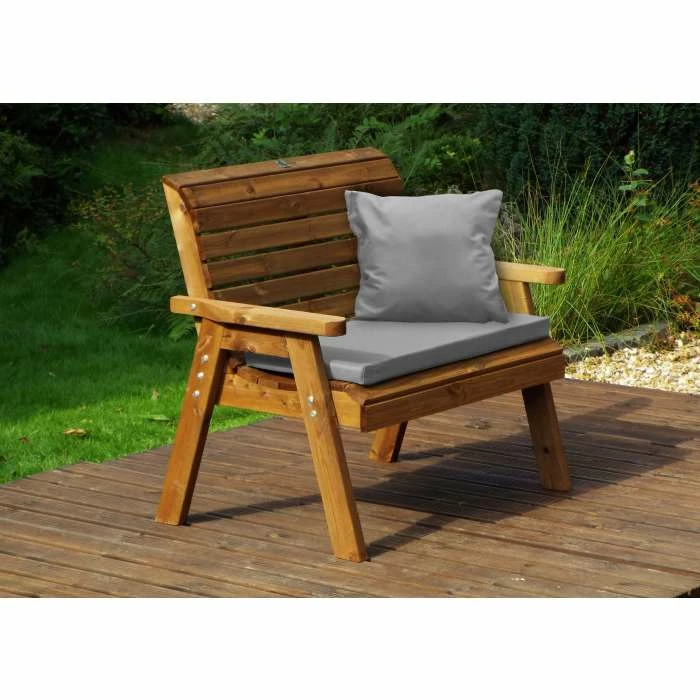 Charles Taylor Wooden Garden Traditional 2 Seater Bench With Grey Cushion And Fitted Cover 3 Charles Taylor Wooden Garden Traditional 2 Seater Bench With Grey Cushion And Fitted Cover