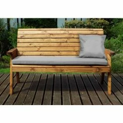 Charles Taylor Wooden Garden 3 Seater Winchester Bench With Grey Cushion And Fitted Cover -Plants outlet store FU102654 1 8570