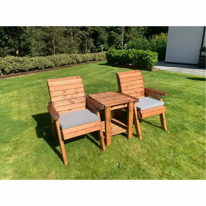 Charles Taylor Wooden Garden Deluxe Companion Set With Grey Cushion 4 Charles Taylor Wooden Garden Deluxe Companion Set With Grey Cushion - Image 2