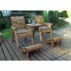 Charles Taylor Wooden Garden Deluxe Lounger Set With Grey Cushion And Fitted Cover -Plants outlet store FU102662 1 161b