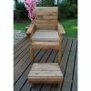Charles Taylor Wooden Garden Lounger With Grey Cushion And Fitted Cover -Plants outlet store FU102664 1 efe5