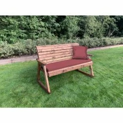 Charles Taylor Wooden Garden Three Seater Rocker With Burgundy Cushion 5 Charles Taylor Wooden Garden Three Seater Rocker With Burgundy Cushion -Plants outlet store FU102673 2 cbc2