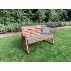 Charles Taylor Wooden Garden Three Seater Rocker With Grey Cushion -Plants outlet store FU102674 2 58a1