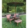 Charles Taylor Wooden Garden Grand Twin Angled With Coffee Table With Green Cushion