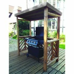 Charles Taylor Wooden Garden Dorchester BBQ Shelter With Grey Roof Covering