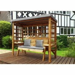 Charles Taylor Wooden Garden Wentworth Three Seater Arbour Grey With Grey Cushion -Plants outlet store FU102701 2 bf56
