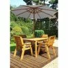 Charles Taylor Wooden Garden Four Seater Square Table Set With Grey Cushion -Plants outlet store FU102705 1 476f