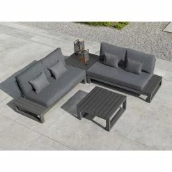 Lagos Weatherproof Corner Sofa Set With Side Tables By Norfolk Leisure