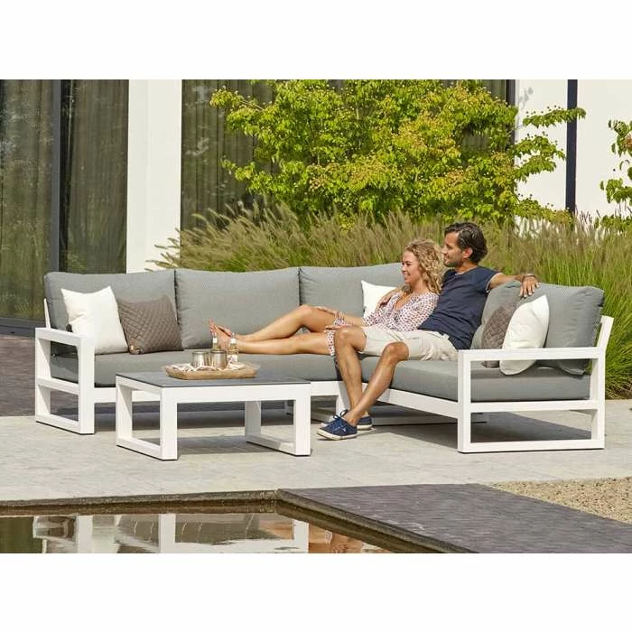 Lagos Weatherproof Corner Sofa Set In White By Norfolk Leisure 3 Lagos Weatherproof Corner Sofa Set In White By Norfolk Leisure