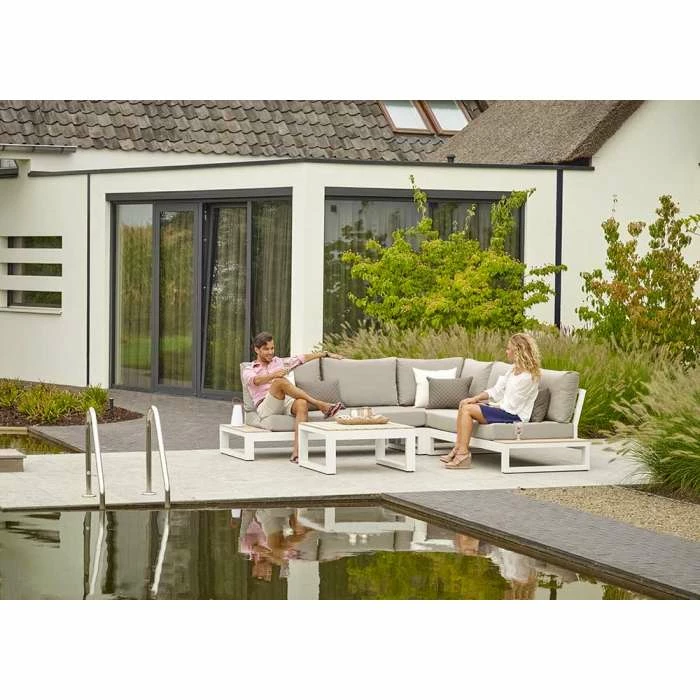 Mallorca Corner Sofa Set With Side Tables In White By Norfolk Leisure 4 Mallorca Corner Sofa Set With Side Tables In White By Norfolk Leisure - Image 2