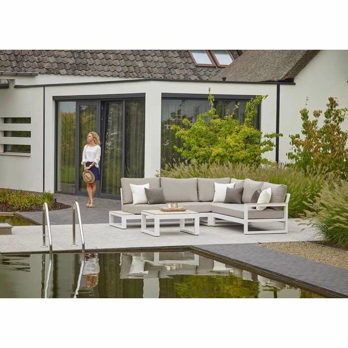 Mallorca Corner Sofa Set With Side Tables In White By Norfolk Leisure 3 Mallorca Corner Sofa Set With Side Tables In White By Norfolk Leisure