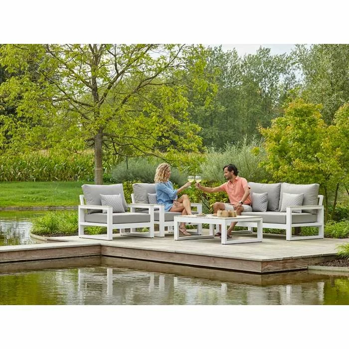 Mallorca Weatherproof Lounge Set In White By Norfolk Leisure 7 Mallorca Weatherproof Lounge Set In White By Norfolk Leisure - Image 5