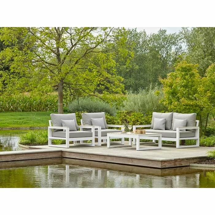 Mallorca Weatherproof Lounge Set In White By Norfolk Leisure 3 Mallorca Weatherproof Lounge Set In White By Norfolk Leisure