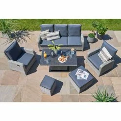 Hawaii Weatherproof Sofa Set With Rectangular Coffee Table By Norfolk Leisure