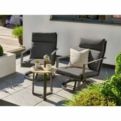 Maroon Lounge Bistro Set With Coffee Table By Norfolk Leisure